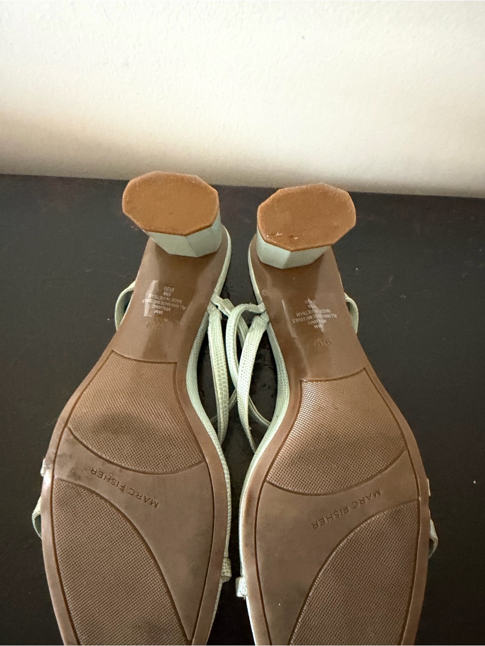 Marc Fisher Mint Strappy Square-Toe Heels - Picture 4 of 6